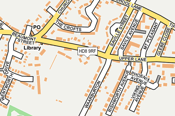 HD8 9RF map - OS OpenMap – Local (Ordnance Survey)