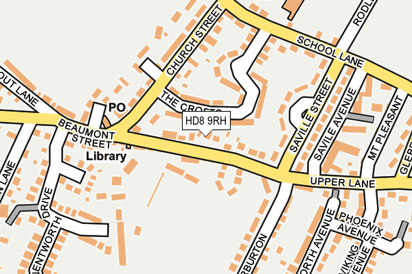 HD8 9RH map - OS OpenMap – Local (Ordnance Survey)