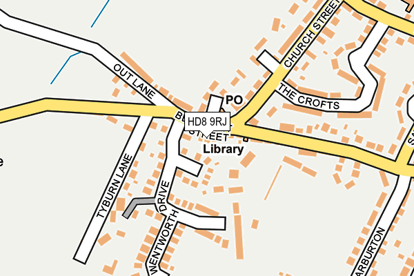 HD8 9RJ map - OS OpenMap – Local (Ordnance Survey)