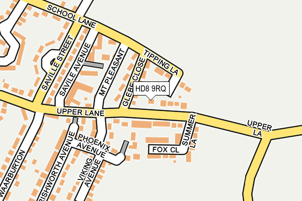 HD8 9RQ map - OS OpenMap – Local (Ordnance Survey)