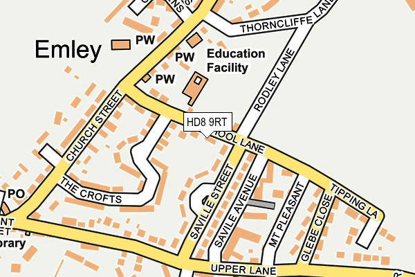 HD8 9RT map - OS OpenMap – Local (Ordnance Survey)