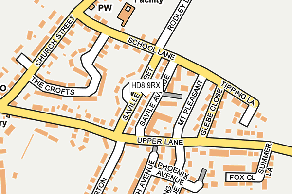 HD8 9RX map - OS OpenMap – Local (Ordnance Survey)