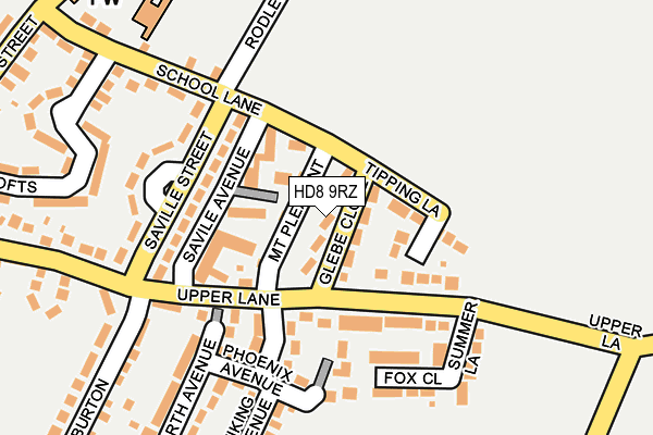 HD8 9RZ map - OS OpenMap – Local (Ordnance Survey)