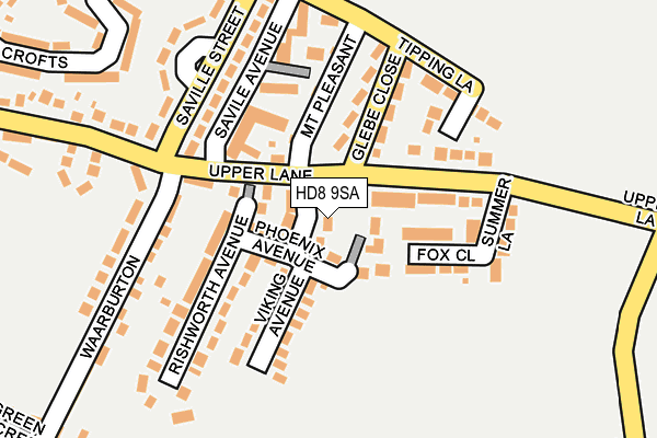 HD8 9SA map - OS OpenMap – Local (Ordnance Survey)