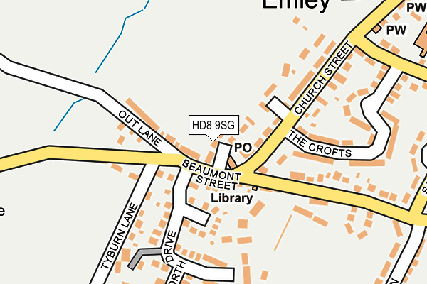 HD8 9SG map - OS OpenMap – Local (Ordnance Survey)