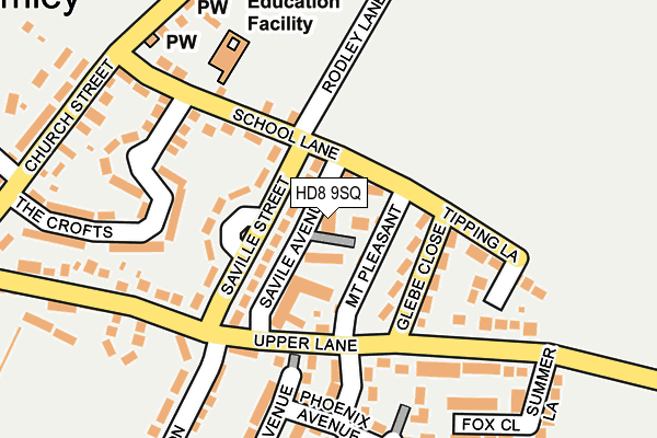 HD8 9SQ map - OS OpenMap – Local (Ordnance Survey)
