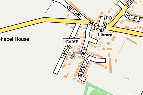 HD8 9SR map - OS OpenMap – Local (Ordnance Survey)