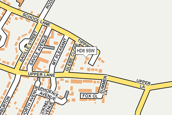 HD8 9SW map - OS OpenMap – Local (Ordnance Survey)