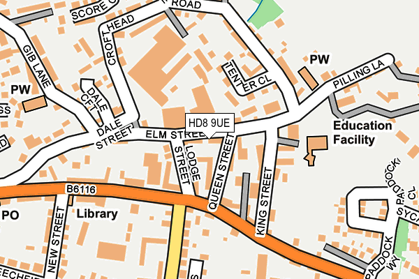 HD8 9UE map - OS OpenMap – Local (Ordnance Survey)