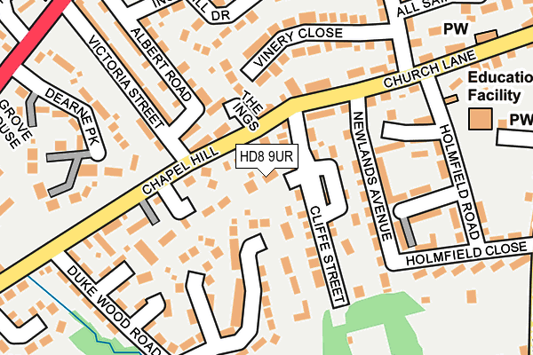 HD8 9UR map - OS OpenMap – Local (Ordnance Survey)