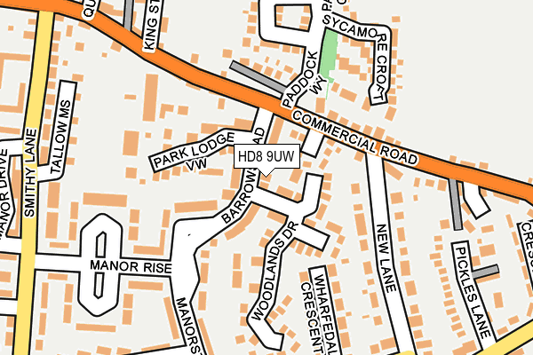 HD8 9UW map - OS OpenMap – Local (Ordnance Survey)