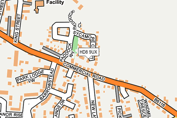 HD8 9UX map - OS OpenMap – Local (Ordnance Survey)