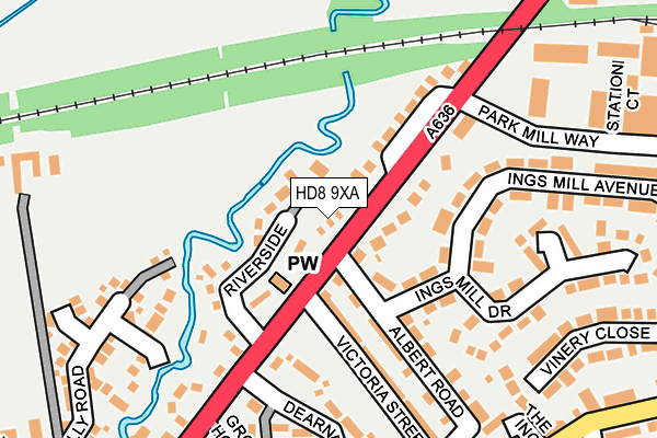 HD8 9XA map - OS OpenMap – Local (Ordnance Survey)