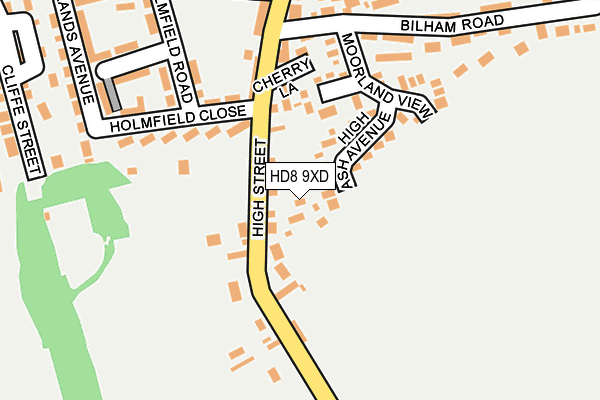 HD8 9XD map - OS OpenMap – Local (Ordnance Survey)