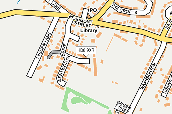 HD8 9XR map - OS OpenMap – Local (Ordnance Survey)