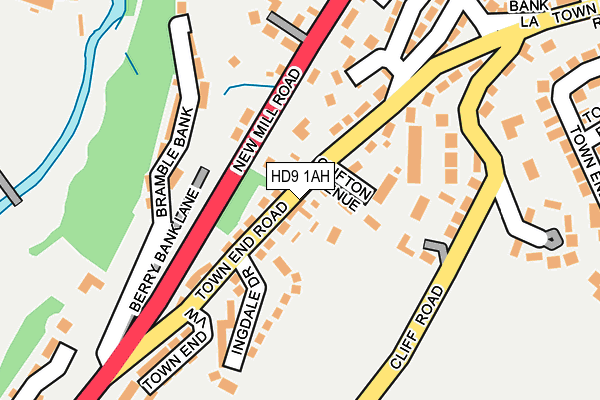 HD9 1AH map - OS OpenMap – Local (Ordnance Survey)