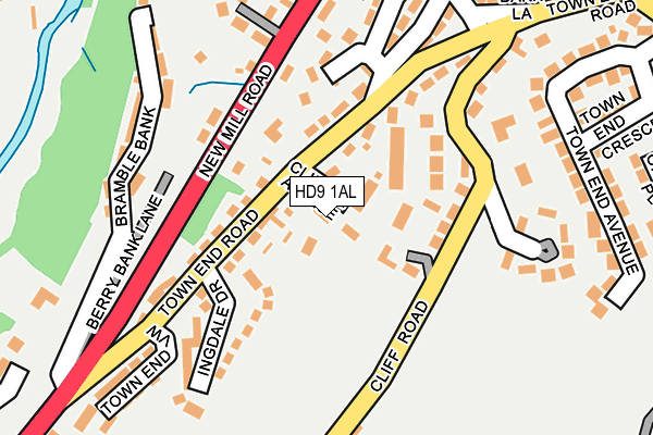 HD9 1AL map - OS OpenMap – Local (Ordnance Survey)