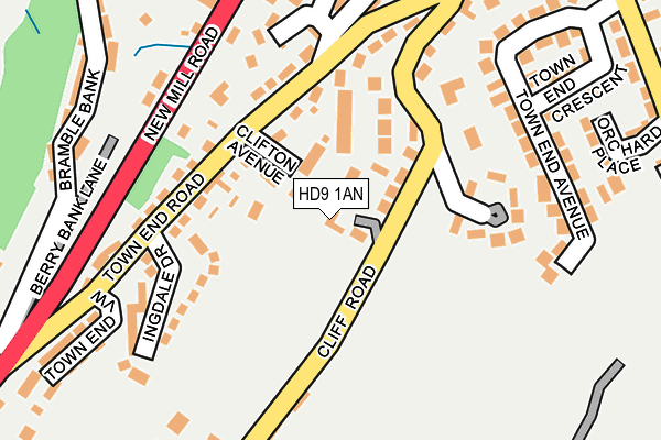 HD9 1AN map - OS OpenMap – Local (Ordnance Survey)