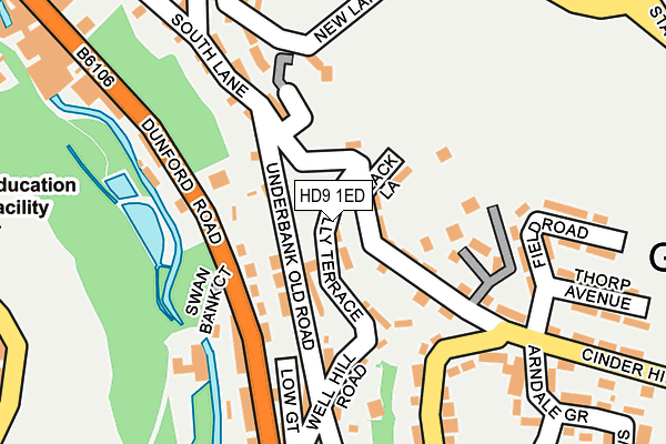 HD9 1ED map - OS OpenMap – Local (Ordnance Survey)