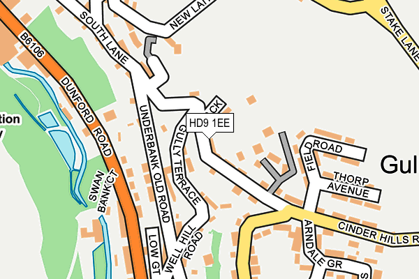 HD9 1EE map - OS OpenMap – Local (Ordnance Survey)