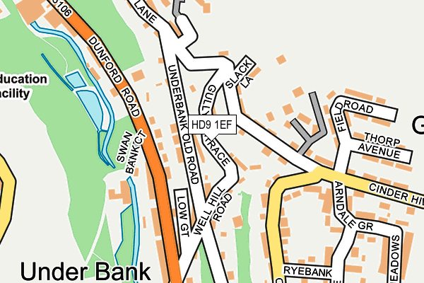 HD9 1EF map - OS OpenMap – Local (Ordnance Survey)