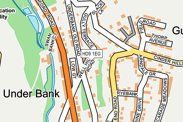 HD9 1EG map - OS OpenMap – Local (Ordnance Survey)