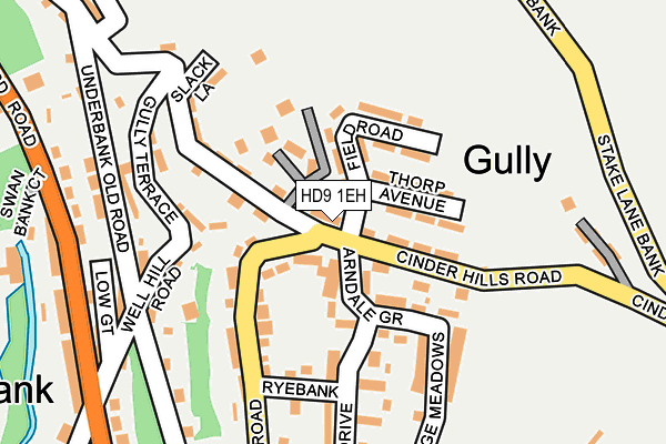 HD9 1EH map - OS OpenMap – Local (Ordnance Survey)