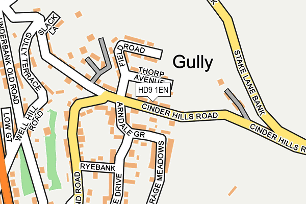 HD9 1EN map - OS OpenMap – Local (Ordnance Survey)