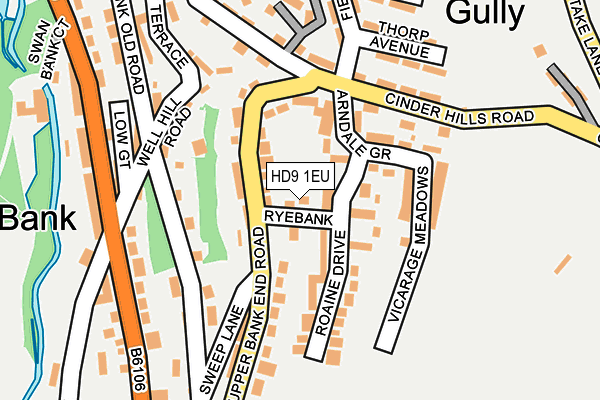 HD9 1EU map - OS OpenMap – Local (Ordnance Survey)