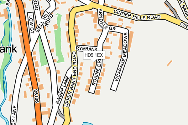 HD9 1EX map - OS OpenMap – Local (Ordnance Survey)