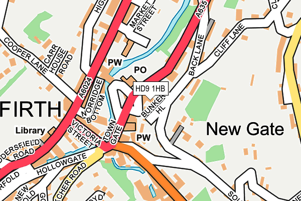 HD9 1HB map - OS OpenMap – Local (Ordnance Survey)