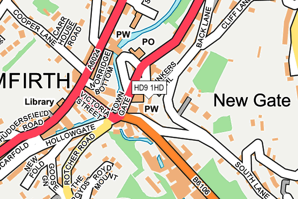 HD9 1HD map - OS OpenMap – Local (Ordnance Survey)