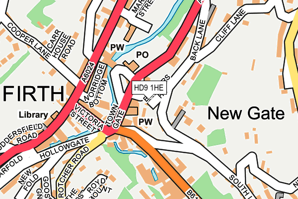 HD9 1HE map - OS OpenMap – Local (Ordnance Survey)