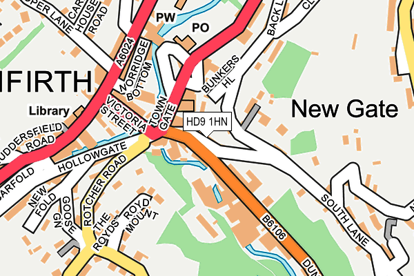 HD9 1HN map - OS OpenMap – Local (Ordnance Survey)