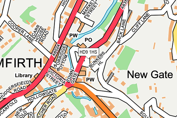 HD9 1HS map - OS OpenMap – Local (Ordnance Survey)