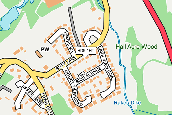 HD9 1HT map - OS OpenMap – Local (Ordnance Survey)