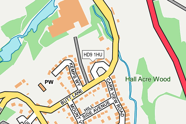 HD9 1HU map - OS OpenMap – Local (Ordnance Survey)