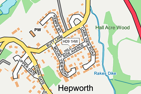 HD9 1HW map - OS OpenMap – Local (Ordnance Survey)