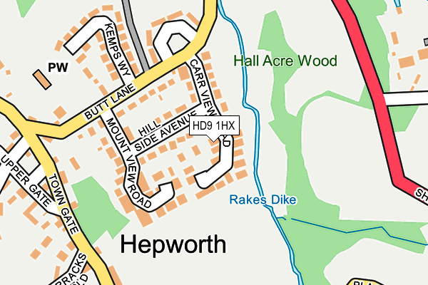 HD9 1HX map - OS OpenMap – Local (Ordnance Survey)