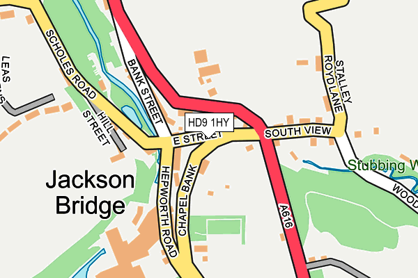 HD9 1HY map - OS OpenMap – Local (Ordnance Survey)