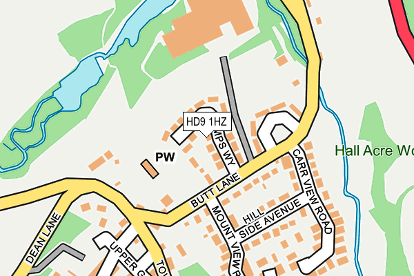 HD9 1HZ map - OS OpenMap – Local (Ordnance Survey)