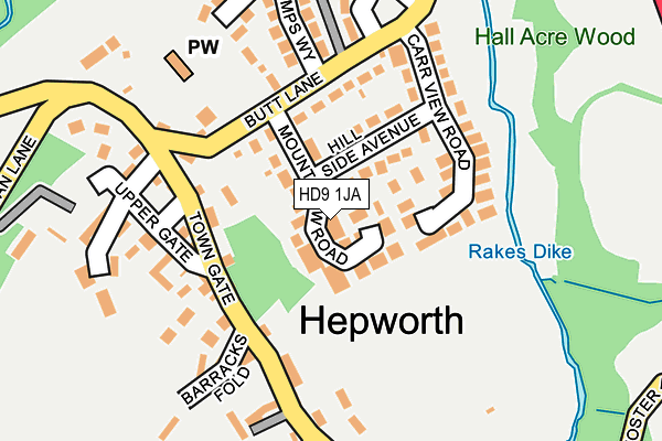 HD9 1JA map - OS OpenMap – Local (Ordnance Survey)