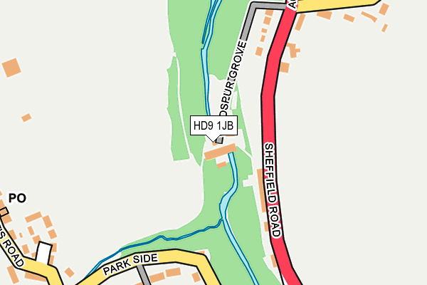 HD9 1JB map - OS OpenMap – Local (Ordnance Survey)