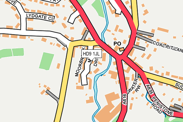 HD9 1JL map - OS OpenMap – Local (Ordnance Survey)