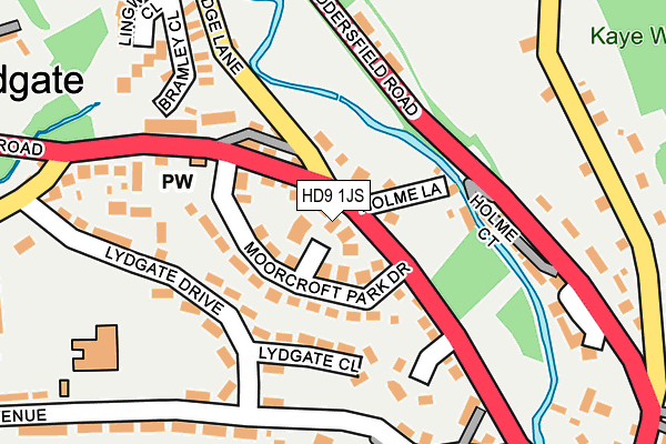 HD9 1JS map - OS OpenMap – Local (Ordnance Survey)