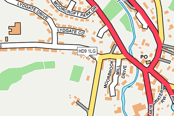 HD9 1LG map - OS OpenMap – Local (Ordnance Survey)