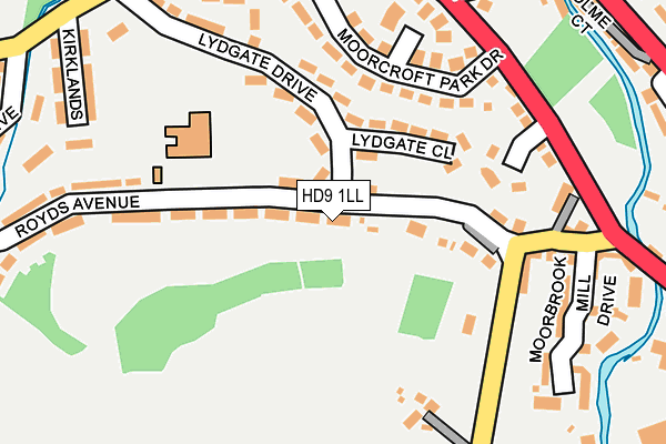 HD9 1LL map - OS OpenMap – Local (Ordnance Survey)
