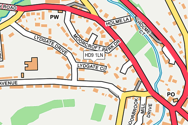 HD9 1LN map - OS OpenMap – Local (Ordnance Survey)