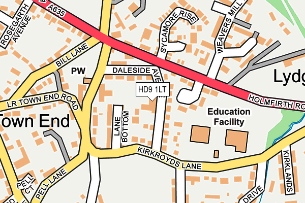 HD9 1LT map - OS OpenMap – Local (Ordnance Survey)