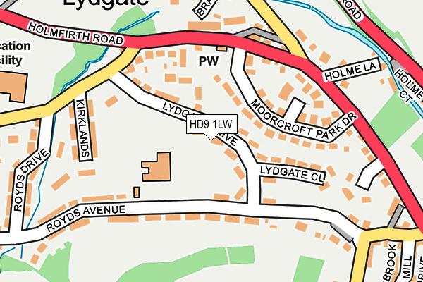 HD9 1LW map - OS OpenMap – Local (Ordnance Survey)